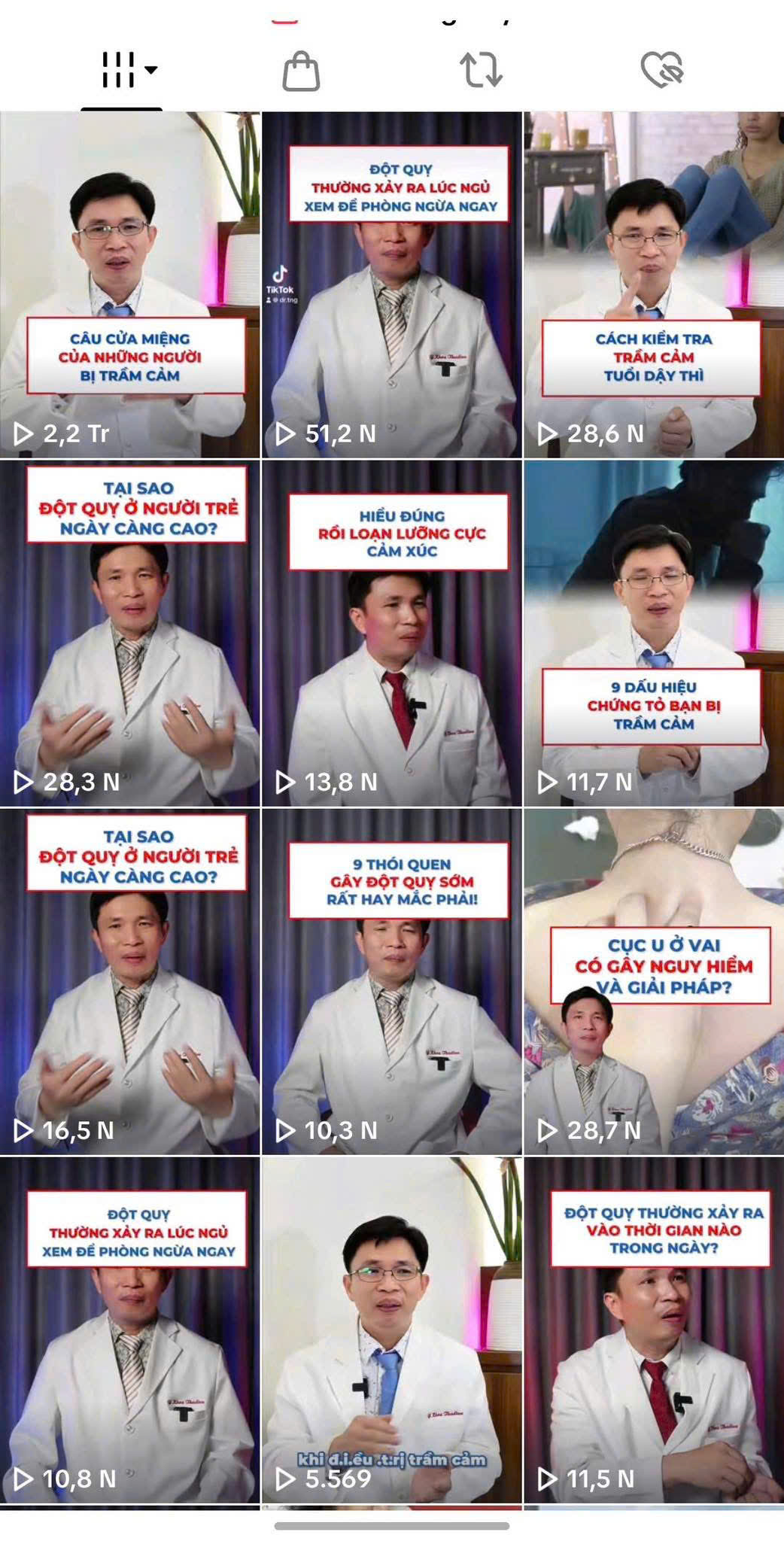 Kênh TikTok bác sĩ triệu view